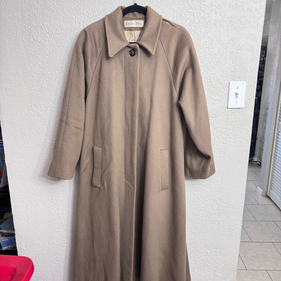 Dior Jackets & Blazers - Vintage Christian Dior Tan Swing Pea Coat - Size Unknown
